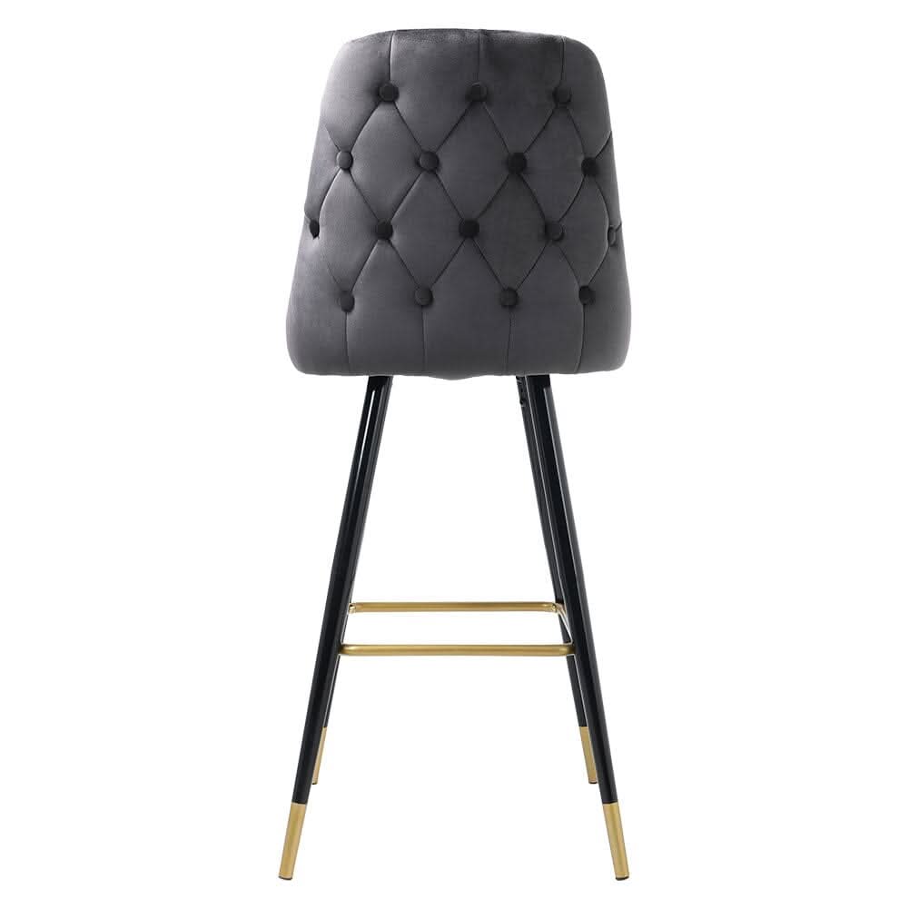 3ft Height Bar Stools with Footrest Set of 2 Velvet Padded