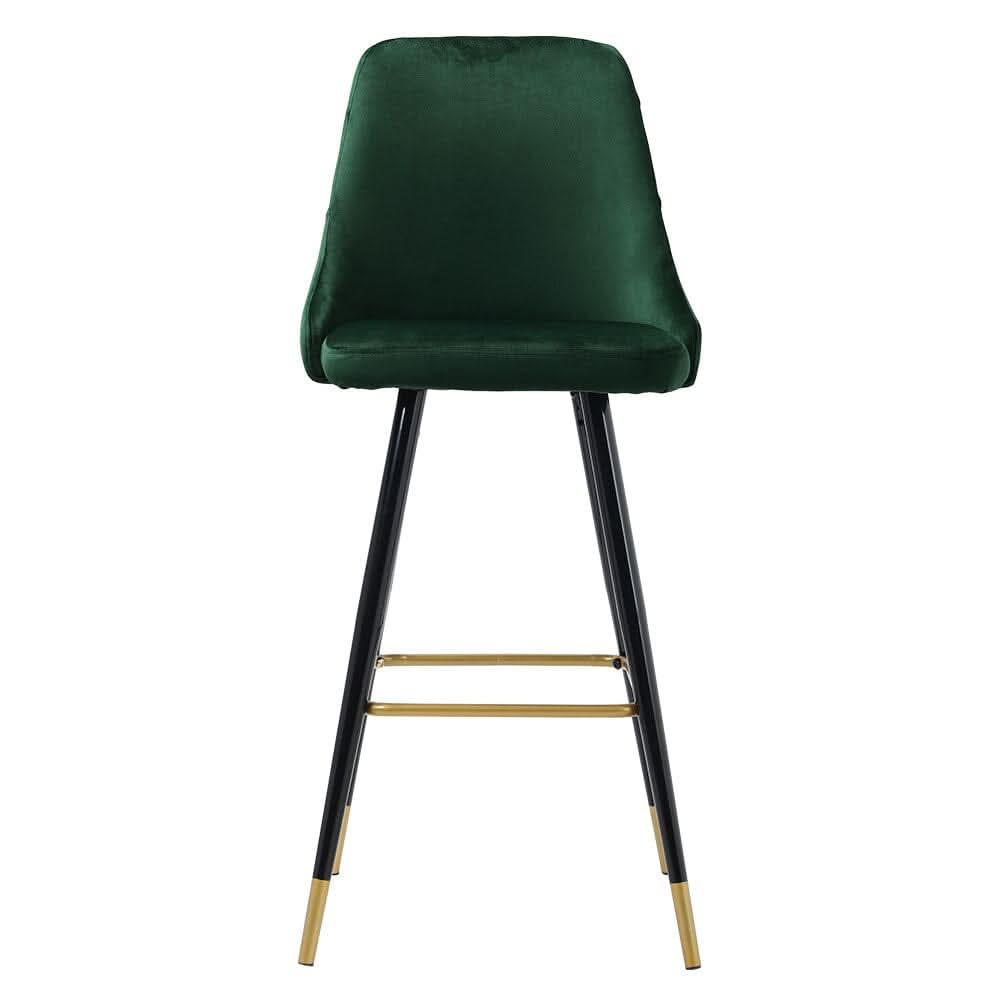 3ft Height Bar Stools with Footrest Set of 2 Velvet Padded