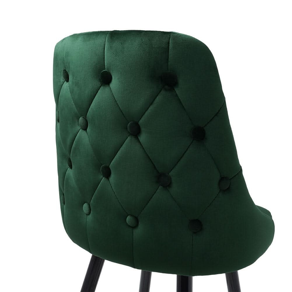 3ft Height Bar Stools with Footrest Set of 2 Velvet Padded