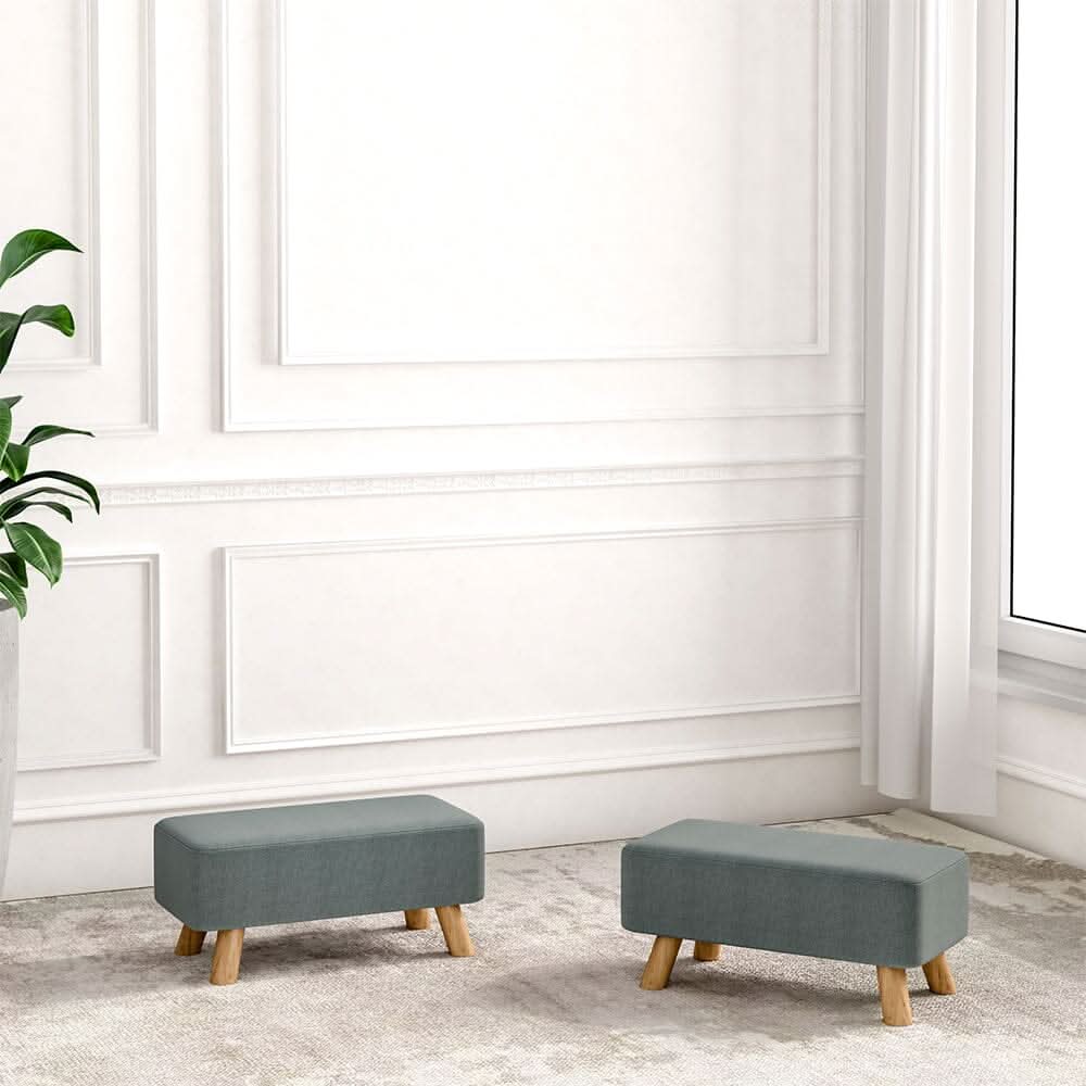 Small Rectangular Entryway Bench Linen Fabric Collection
