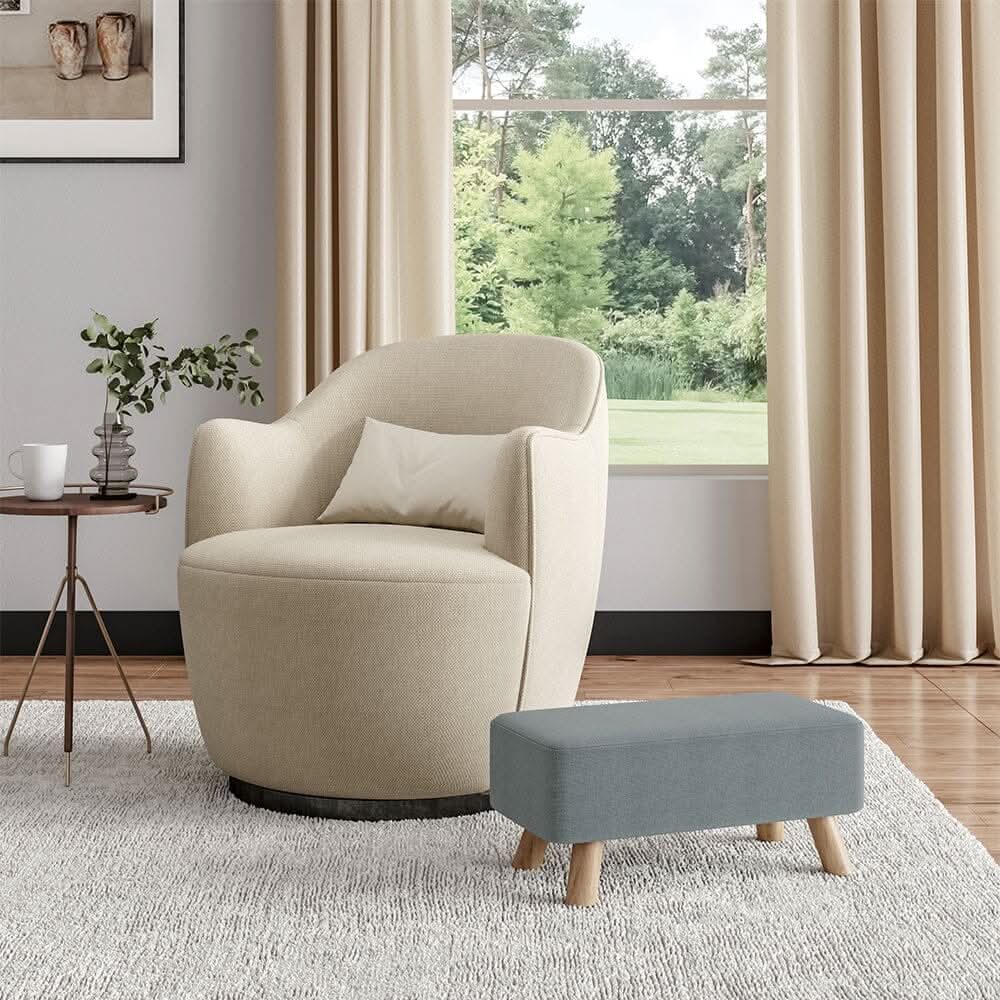 Small Rectangular Entryway Bench Linen Fabric Collection