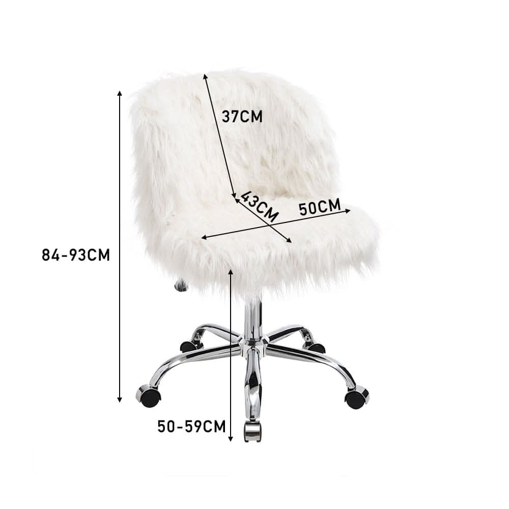 Elegant White Office Chair with Chrome Star Base