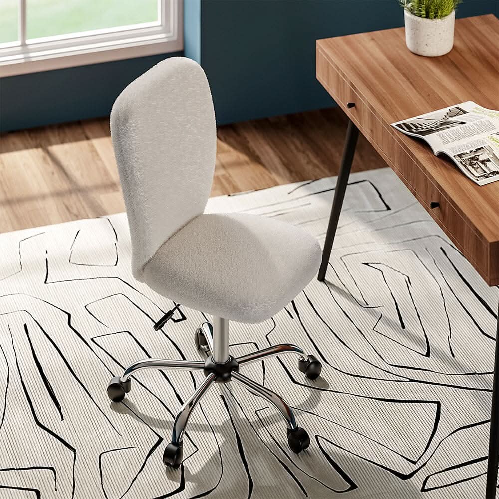 Luxury Mohair Office Chair in Beige