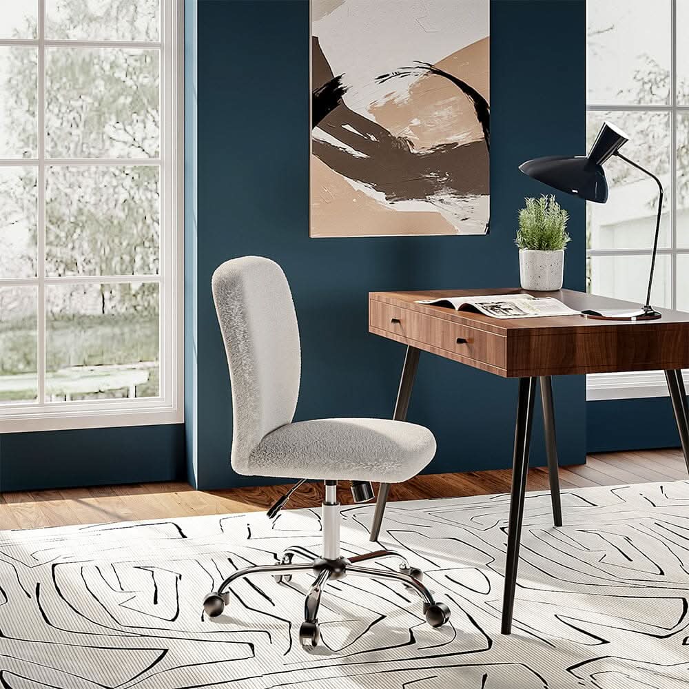 Luxury Mohair Office Chair in Beige