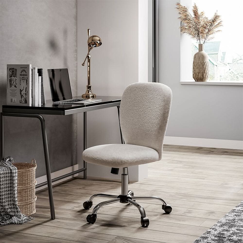 Luxury Mohair Office Chair in Beige