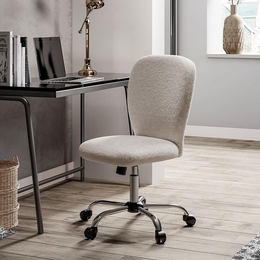 Luxury Mohair Office Chair in Beige
