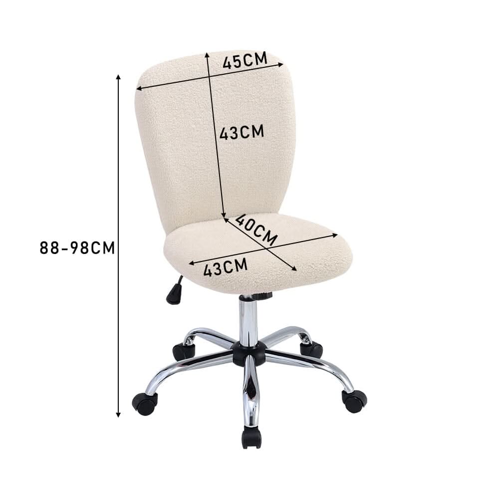 Luxury Mohair Office Chair in Beige