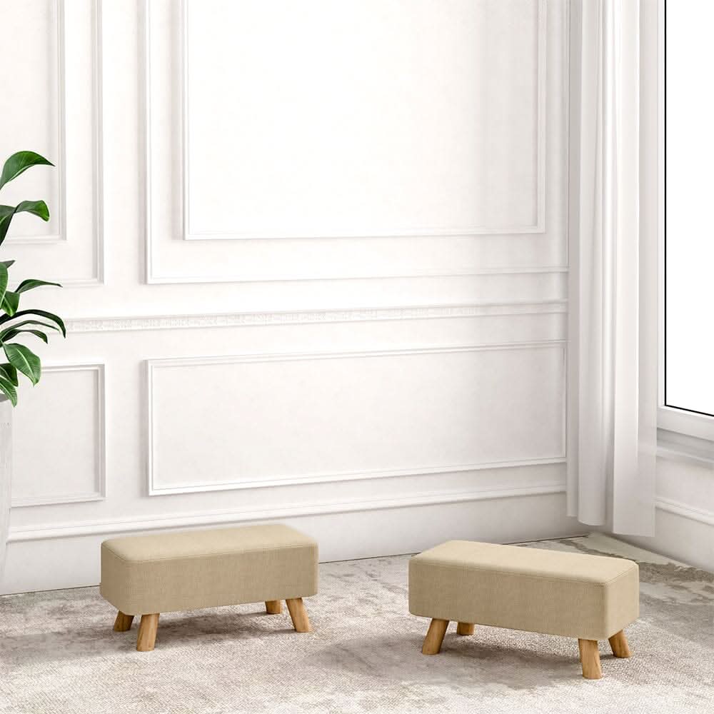 Small Rectangular Entryway Bench Linen Fabric Collection