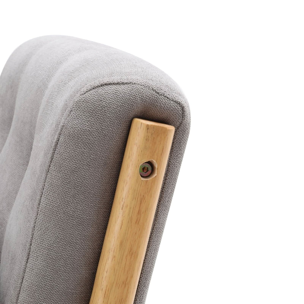 Linen Rocking Chair Upholstered Seat Lounge Chair Grey