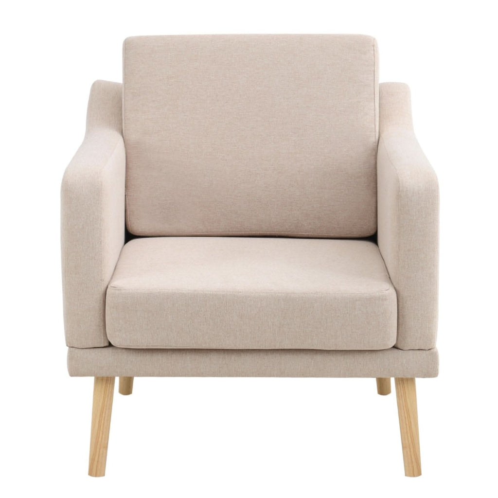 Linen Upholstered Padded Armchair for Home and Office