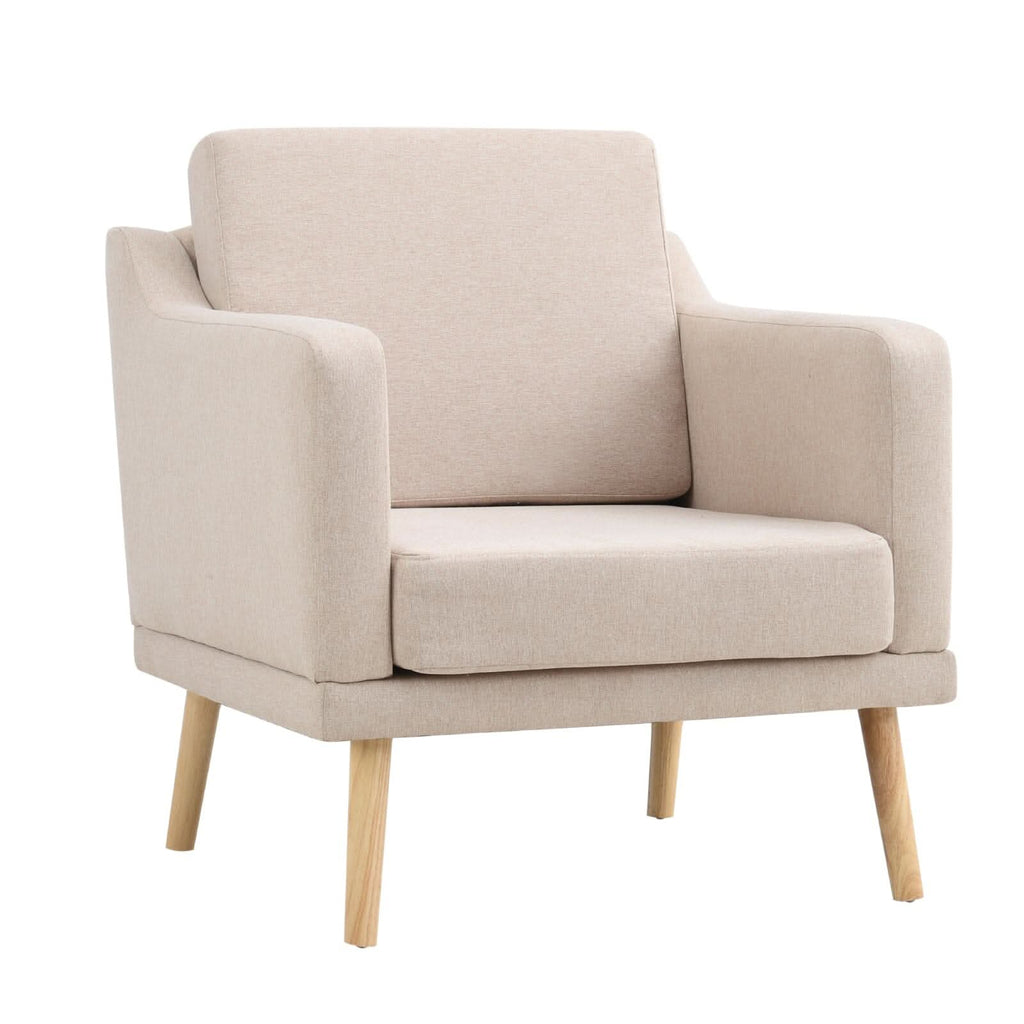 Linen Upholstered Padded Armchair for Home and Office