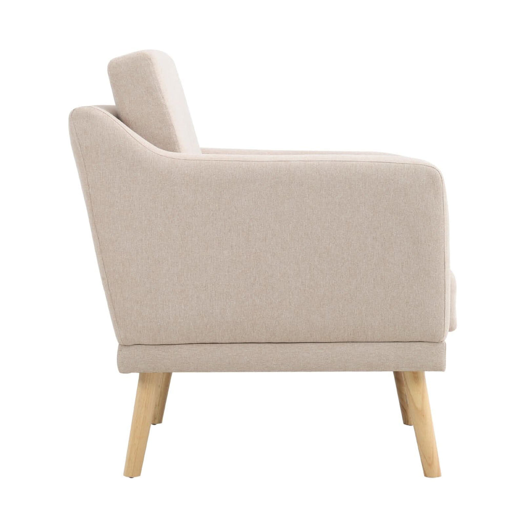 Linen Upholstered Padded Armchair for Home and Office