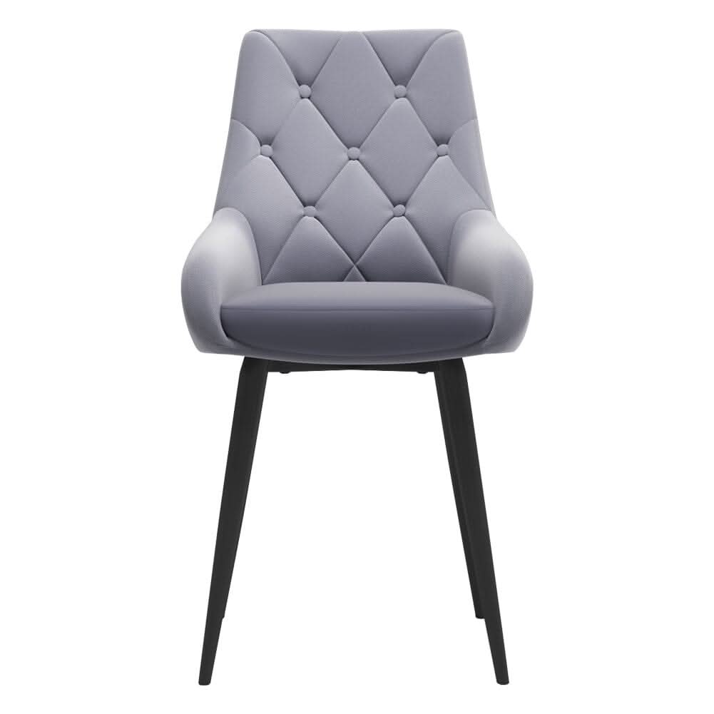 Velvet Dining Chairs with Black Metal Legs – Set of 2