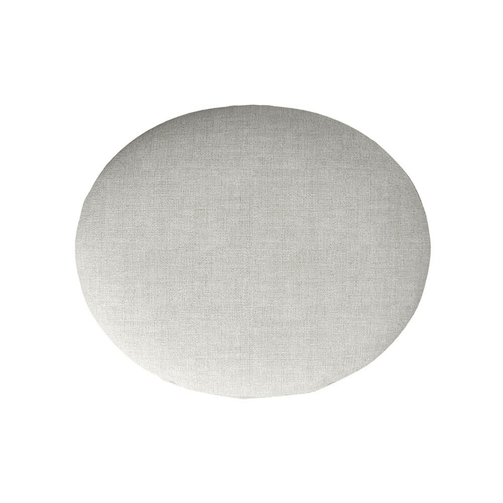 Linen Oval Stool Ottoman Footstool with Wooden Legs