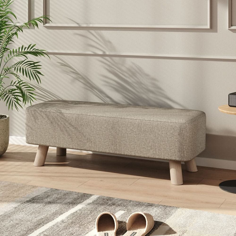 Large Rectangular Entryway Bench Linen Fabric Collection