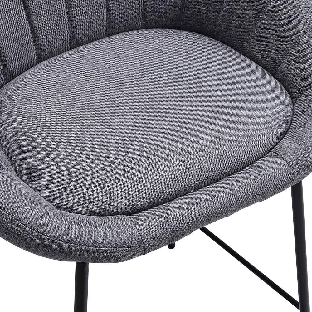 Grey Round Backrest Chair with Metal Legs