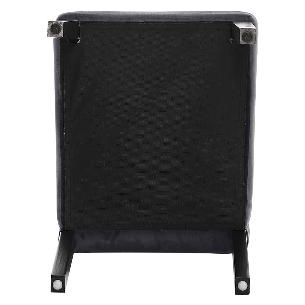 Set of 2 Grey Velvet Upholstered High Back Dinning Chair