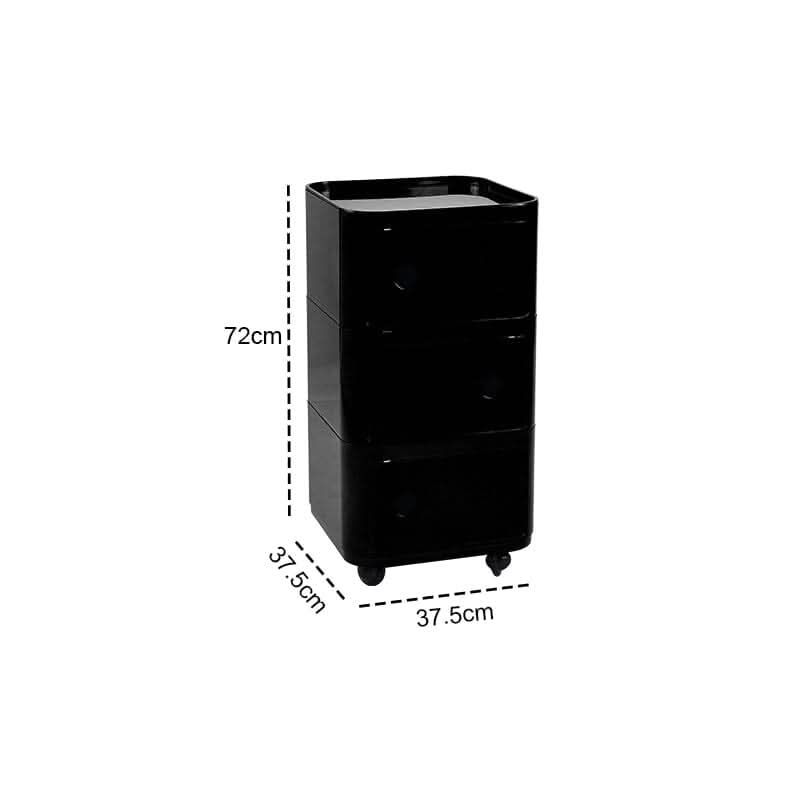 Square Multi-Tiered Plastic Storage Drawer Unit with Wheels