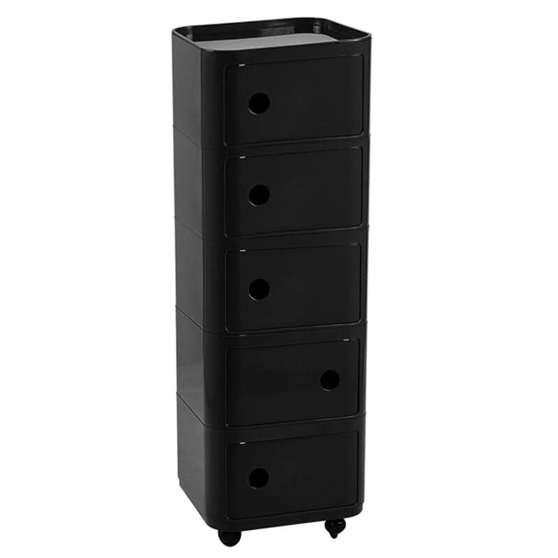 Square Multi-Tiered Plastic Storage Drawer Unit with Wheels