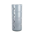 Gray 4-Tier Round ABS Plastic Storage Cabinet With Circular Handles