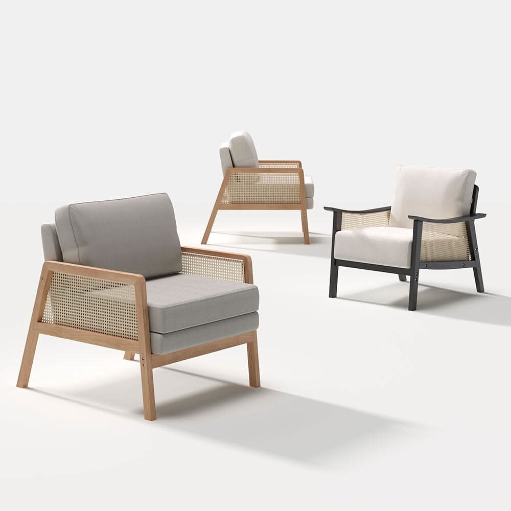 Scandi-Boho Rattan & Wood Accent Chair Collection – Multi-Colour Options