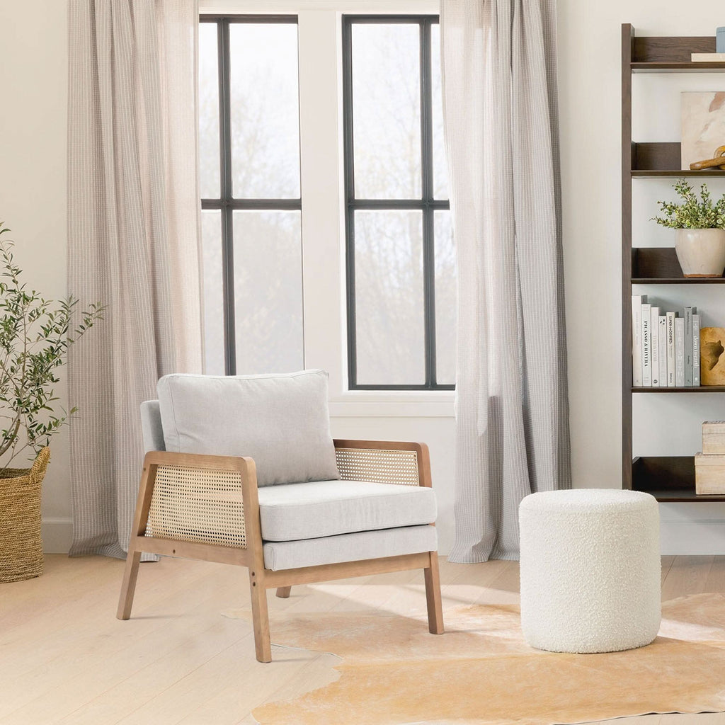 Scandi-Boho Rattan & Wood Accent Chair Collection – Multi-Colour Options