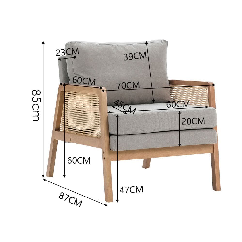 Cushioned Wooden Armchair
