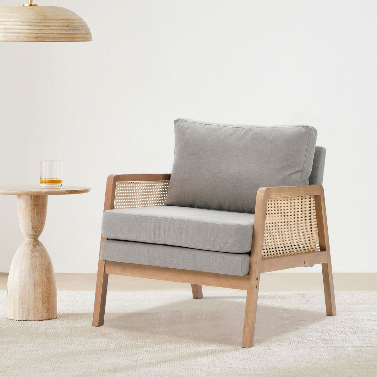 Scandi-Boho Rattan & Wood Accent Chair Collection – Multi-Colour Options