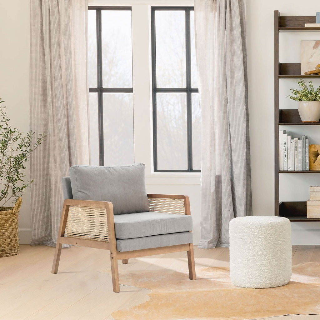Scandi-Boho Rattan & Wood Accent Chair Collection – Multi-Colour Options