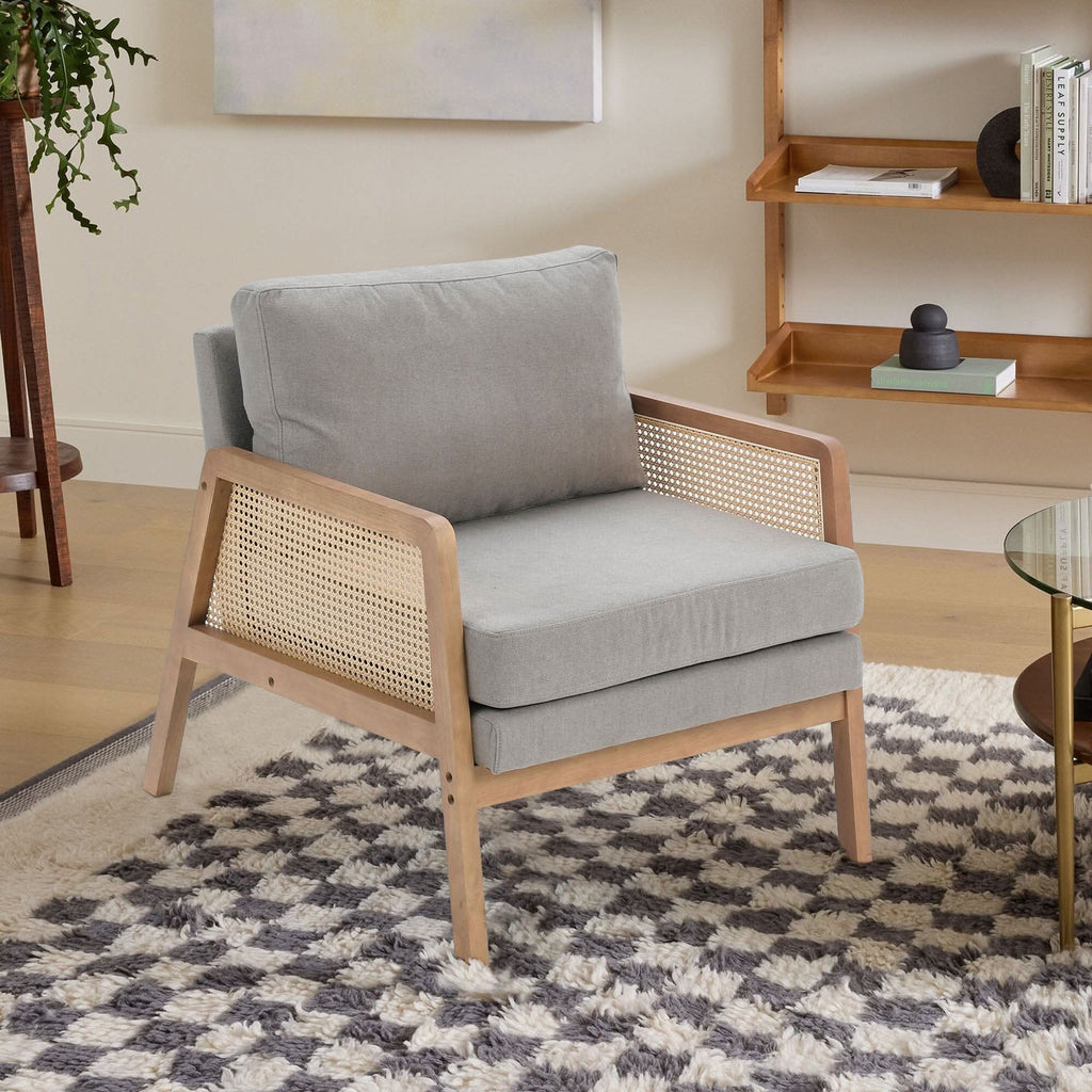 Scandi-Boho Rattan & Wood Accent Chair Collection – Multi-Colour Options