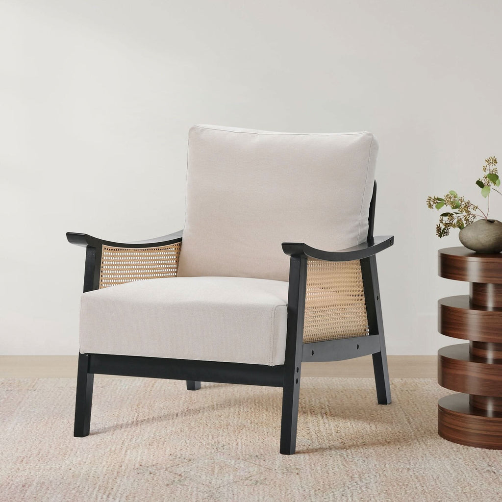 Scandi-Boho Rattan & Wood Accent Chair Collection – Multi-Colour Options