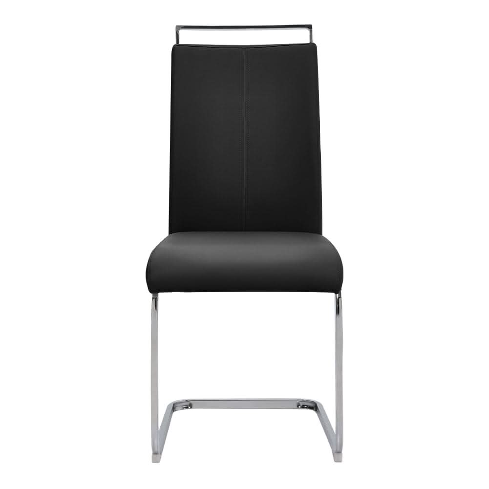 Set of 2 Kitchen Dining Chairs with Leather