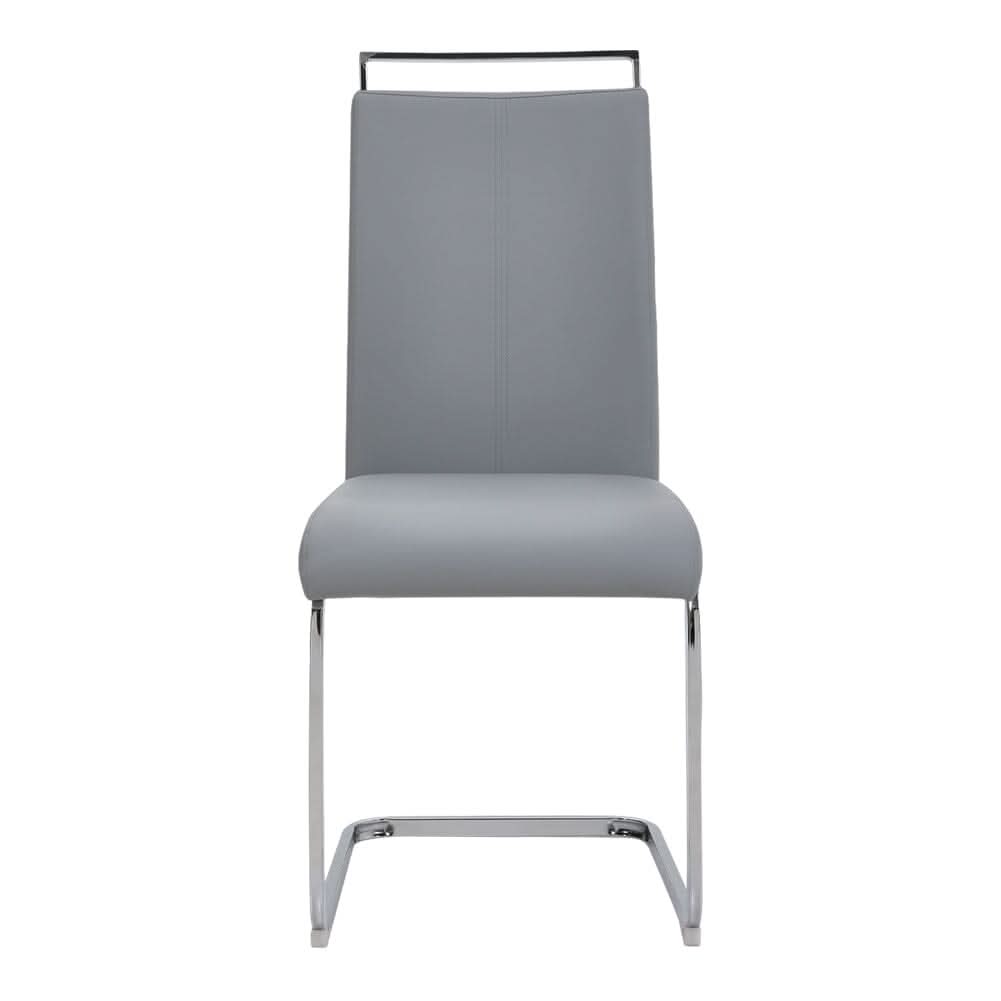PU Upholstered Dining Chair Chrome Cantilever Frame