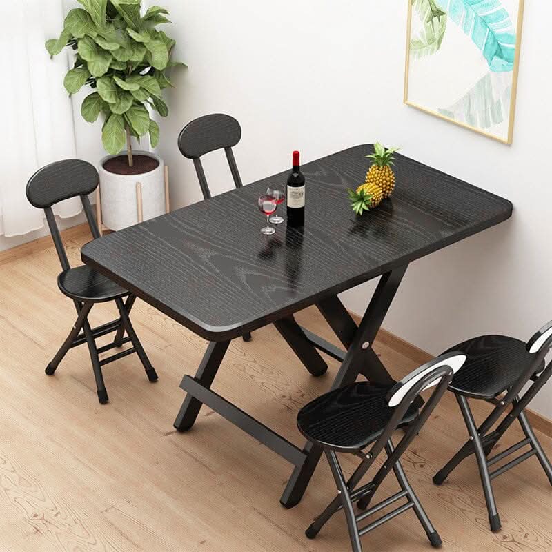 Compact Folding Dining Chair Minimalist Metal Frame
