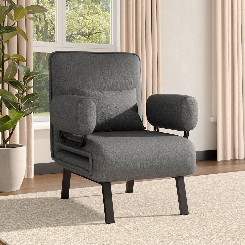 Single Foldable Sofa Bed with Multi-Position Adjustment