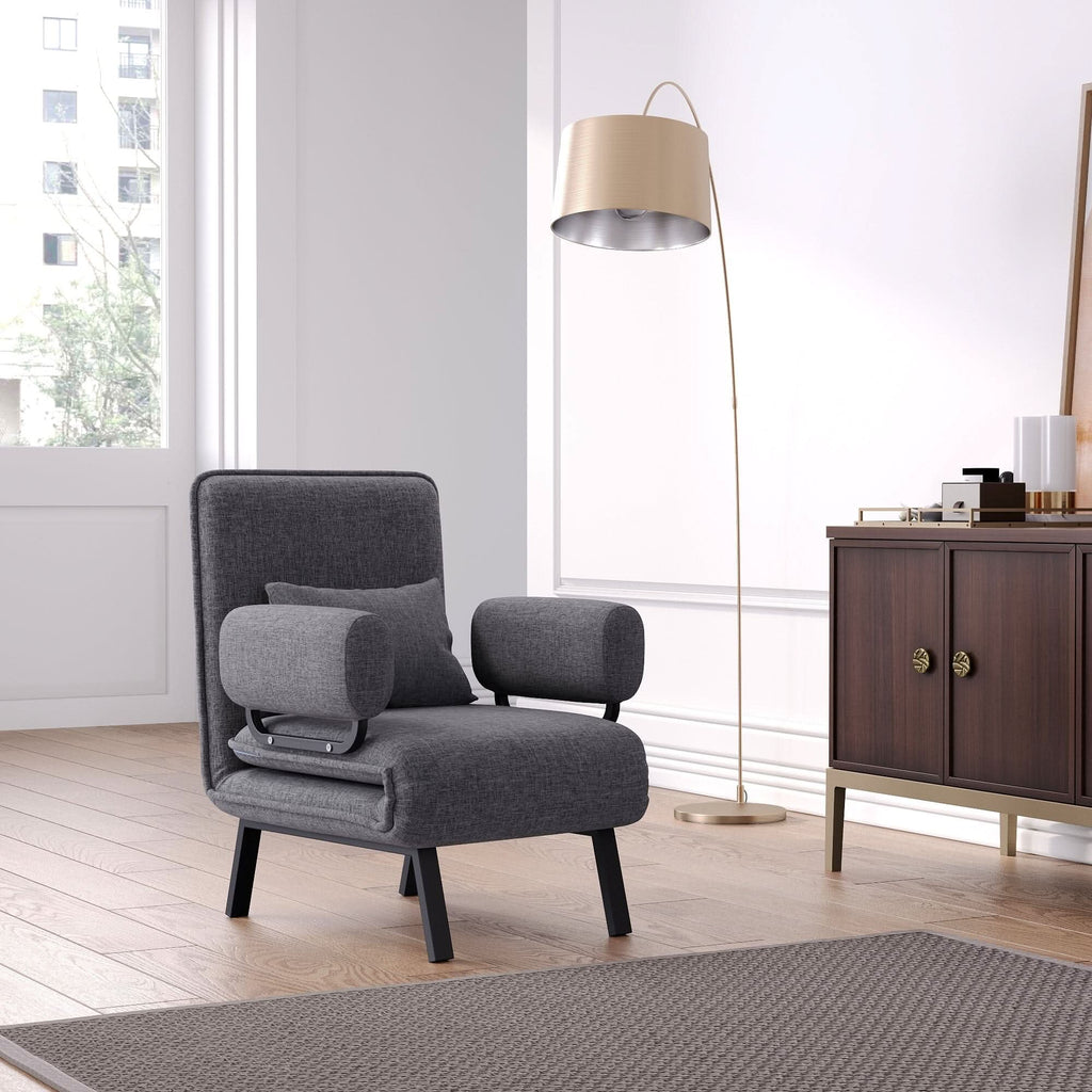 Single Foldable Sofa Bed with Multi-Position Adjustment