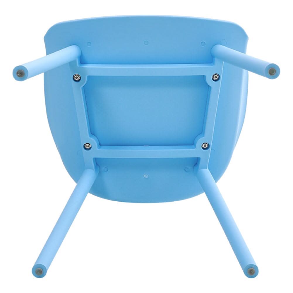Vibrant Blue Plastic Chair, Set of Four, Durable and Lightweight