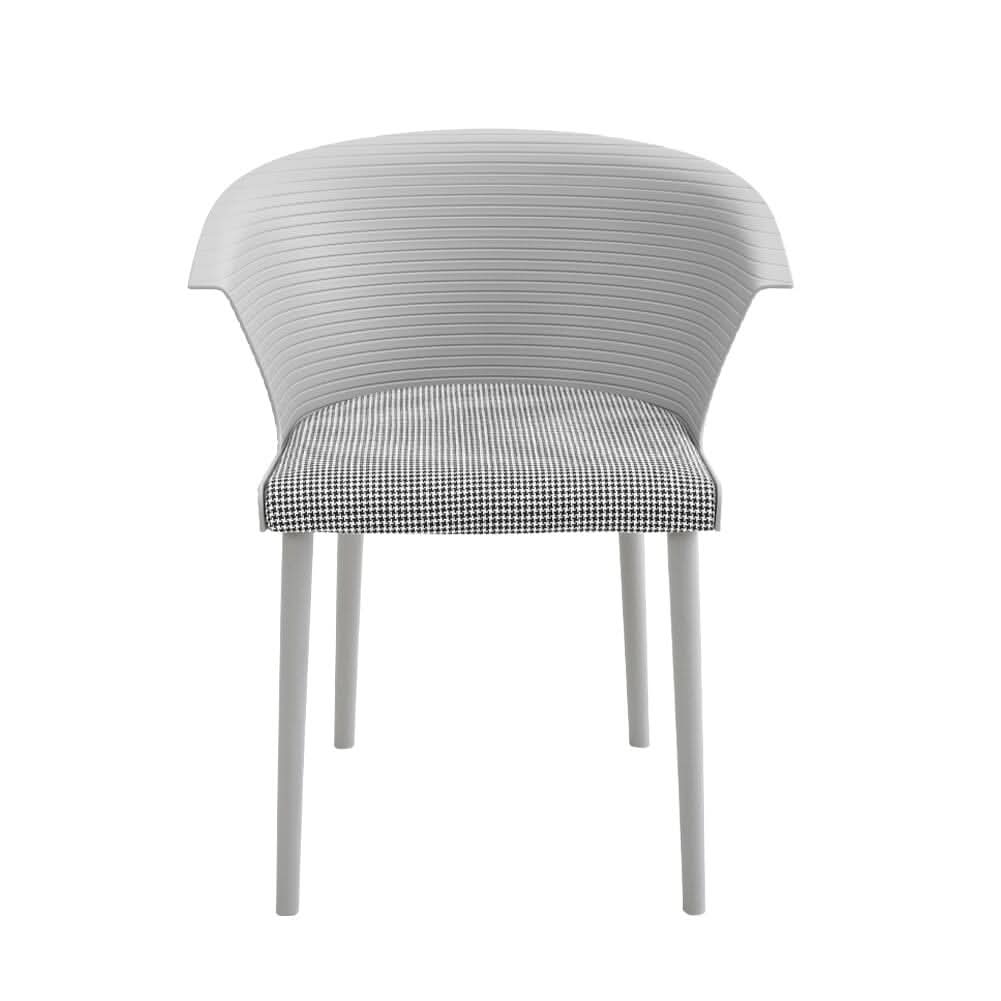 Modern Gray Plastic Chairs, Set of Four, Durable and Lightweight