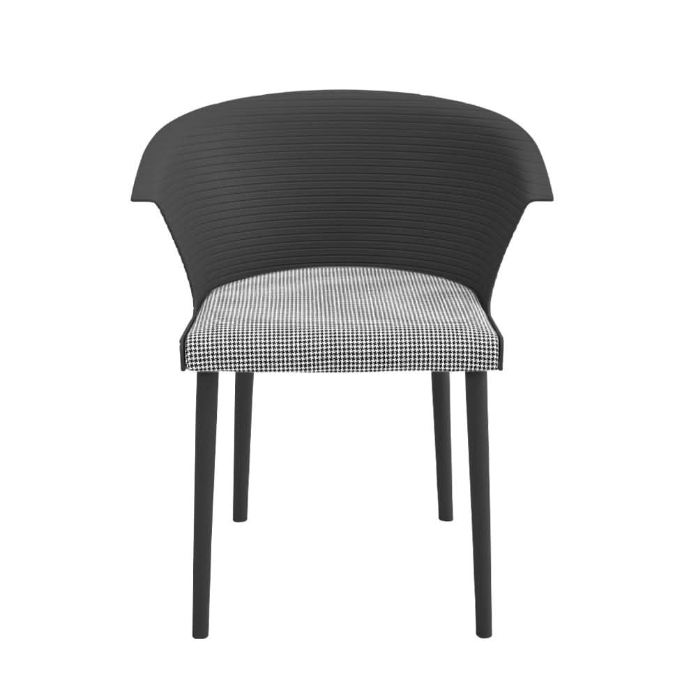 Modern Gray Plastic Chairs, Set of Four, Durable and Lightweight