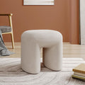 Modern Curved Teddy Fabric Stool Collection