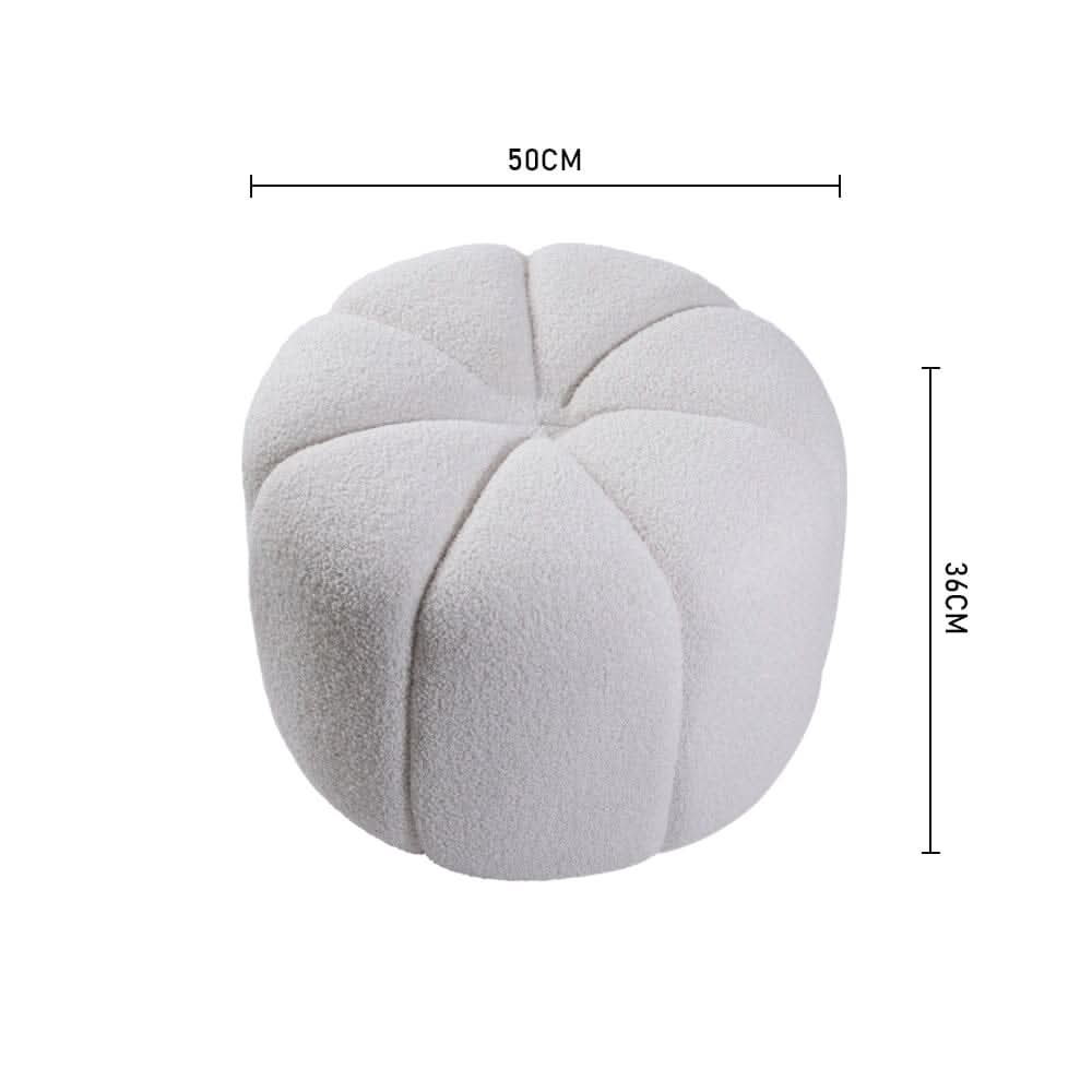 Pumpkin-Shaped Teddy Fabric Ottoman