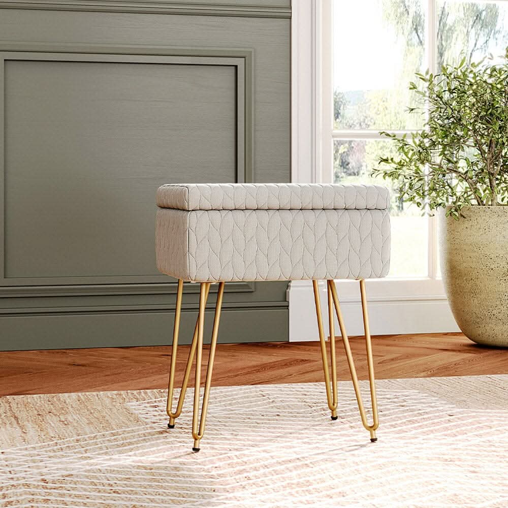 Multi-Purpose Ottoman Stool with Full Cover Lid