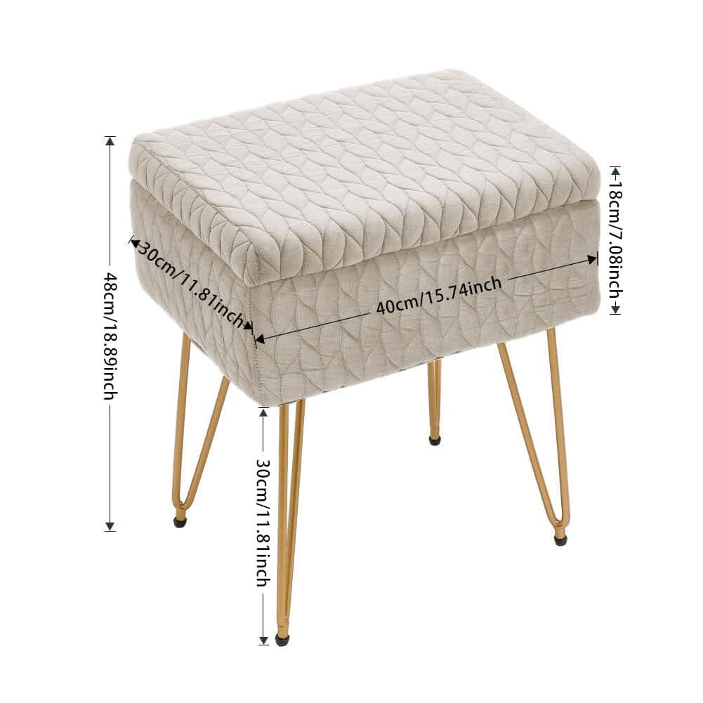 Multi-Purpose Ottoman Stool with Full Cover Lid