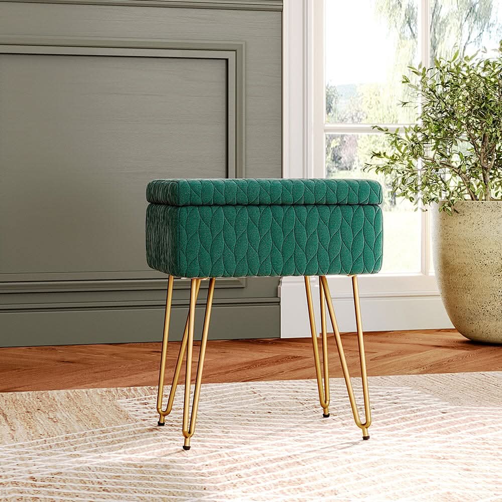 Multi-Purpose Ottoman Stool with Full Cover Lid