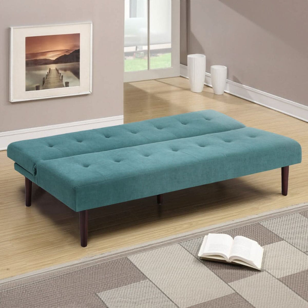4ft Sofa Bed Contemporary Convertible Upholstered Green/ Grey