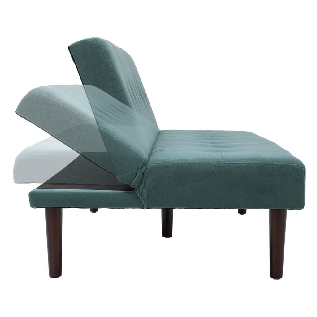4ft Sofa Bed Contemporary Convertible Upholstered Green/ Grey