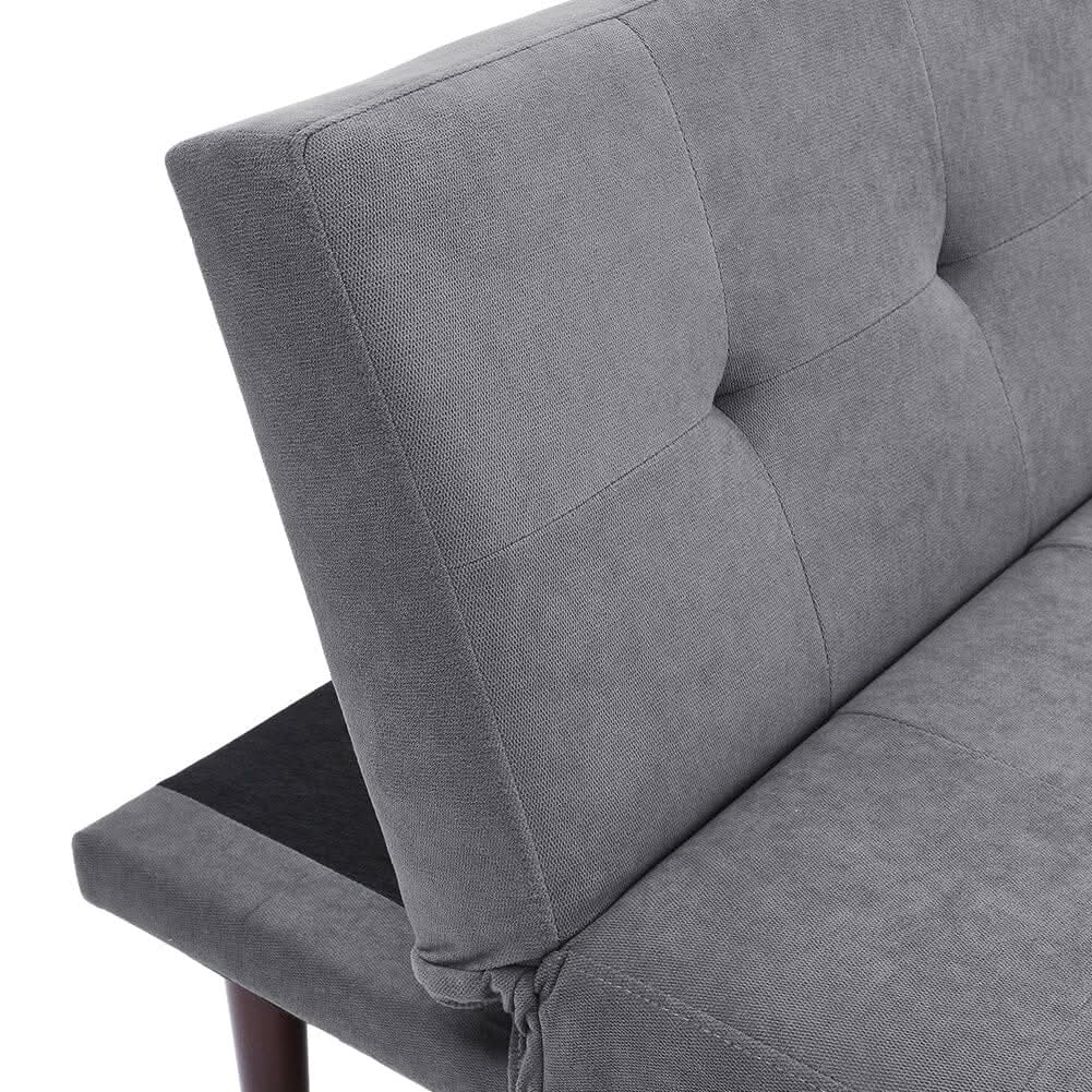 4ft Sofa Bed Contemporary Convertible Upholstered Green/ Grey
