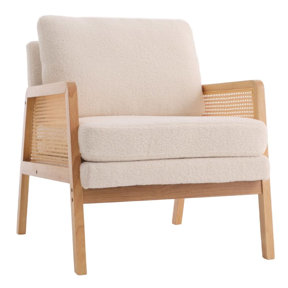 Scandi-Boho Rattan & Wood Accent Chair Collection – Multi-Colour Options