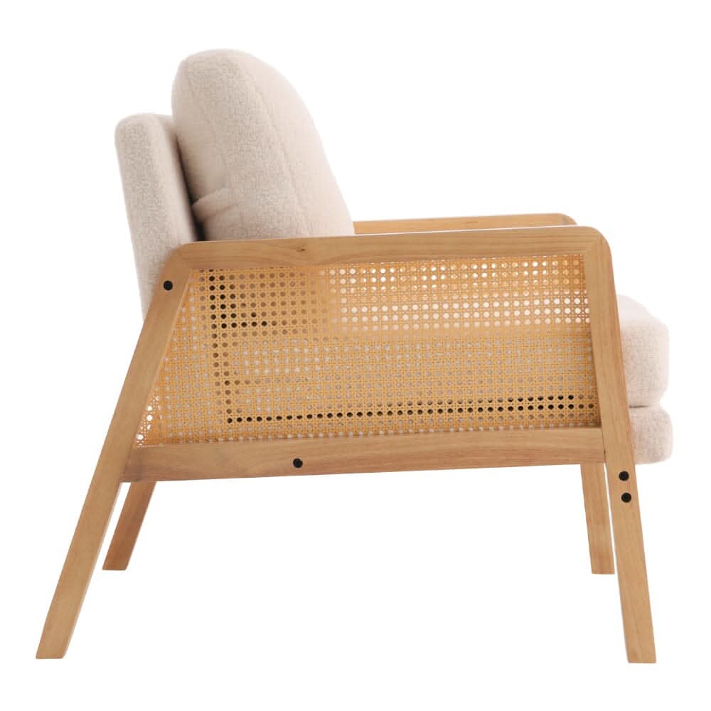 Scandi-Boho Rattan & Wood Accent Chair Collection – Multi-Colour Options