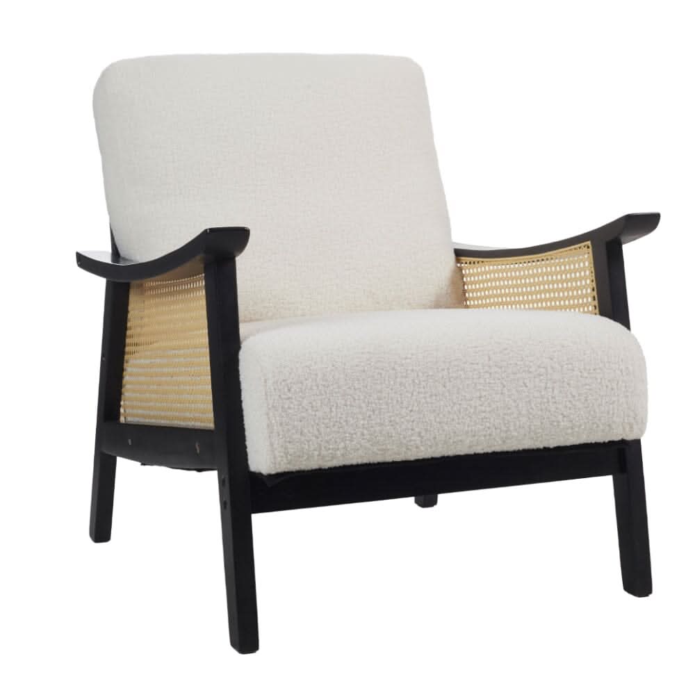 Scandi-Boho Rattan & Wood Accent Chair Collection – Multi-Colour Options